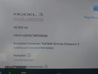 2022 Tesla Model 3 Performance with VIN 5YJ3E1EC7NF306192, listed as a IAAI auction lot 41453931 with 36,450 mi miles. Bid and sale history available at carsss.com. Image 9.