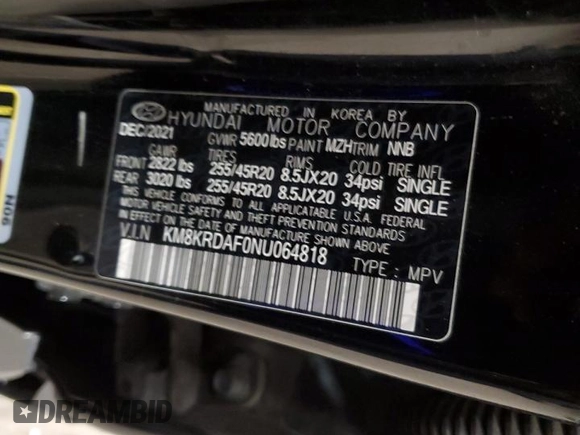 2022 Hyundai Ioniq 5 Limited с VIN KM8KRDAF0NU064818, выставлен на аукционе Copart как лот 59525895 с пробегом 33 472 миль миль и Списание • Salvage title. История ставок и продаж доступна на DreamBid. Изображение 13.
