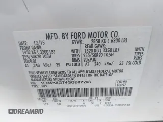 2016 Ford Explorer Sport with VIN 1FM5K8GT4GGB87268, listed as a IAAI auction lot 41894078 with 140,877 mi miles and . Bid and sale history available at carsss.com. Image 9.