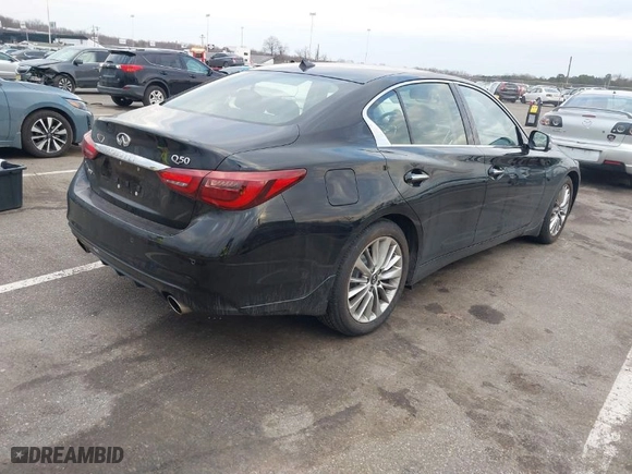 2021 Infiniti Q50 3.0t LUXE with VIN JN1EV7BR6MM751004, listed as a IAAI auction lot 41646416 with 34,982 mi miles. Bid and sale history available at carsss.com. Image 4.