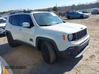 2018 Jeep Renegade Latitude with VIN ZACCJABB1JPH40117, listed as a IAAI auction lot 41676837 with 166,858 mi miles. Bid and sale history available at carsss.com. Image 1.