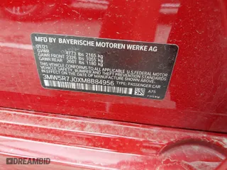2021 BMW 3 Series 330i xDrive with VIN 3MW5R7J0XM8B84956, listed as a IAAI auction lot 41924406 with 76,129 mi miles. Bid and sale history available at carsss.com. Image 9.