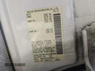 2011 Nissan Altima S with VIN 1N4AL2APXBN465996, listed as a IAAI auction lot 41907608 with 210,702 mi miles and . Bid and sale history available at DreamBid. Image 9.