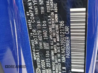 2025 Hyundai Elantra Limited z VIN KMHLN4DJ9SU121786, wystawiony jako Copart lot #54508575 z przebiegiem 13 047 mil mil oraz Czysty tytuł • Clean title. Historia ofert i sprzedaży dostępna na DreamBid. Obrazek 12.