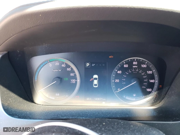 2016 Hyundai Sonata Hybrid SE with VIN KMHE24L14GA016987, listed as a Copart auction lot 52593115 with 143,071 mi miles and Salvage Title. Bid and sale history available at carsss.com. Image 9.