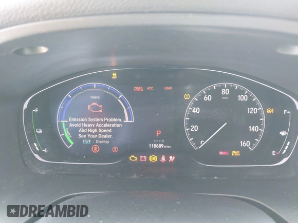 2019 Honda Insight Touring with VIN 19XZE4F93KE007489, listed as a IAAI auction lot 41943334 with 118,689 mi miles and . Bid and sale history available at DreamBid. Image 7.