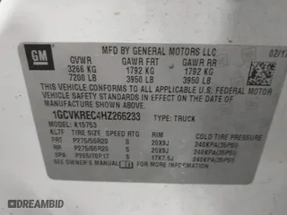 2017 Chevrolet Silverado 1500 LT with VIN 1GCVKREC4HZ266233, listed as a IAAI auction lot 41898999 with 145,503 mi miles. Bid and sale history available at carsss.com. Image 9.