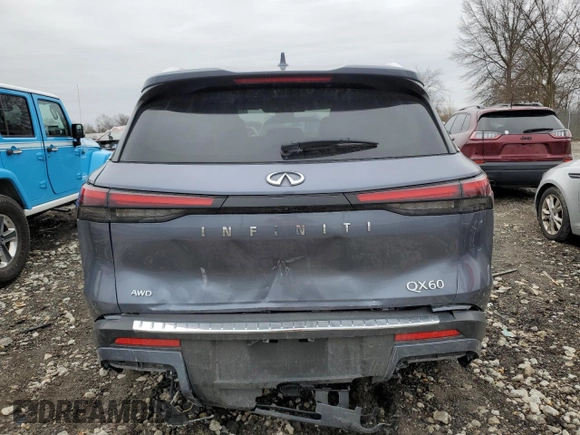 2023 Infiniti QX60 Sensory z VIN 5N1DL1GS8PC346145, wystawiony jako Copart lot #47936805 z przebiegiem 38 542 mil mil oraz Szkoda całkowita • Salvage title. Historia ofert i sprzedaży dostępna na DreamBid. Obrazek 6.