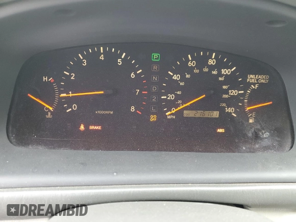 1998 Lexus ES 300 с VIN JT8BF28G1W0137766, выставлен на аукционе Copart как лот 44849085 с пробегом 216 101 миль миль и Чистый • Clean title. История ставок и продаж доступна на DreamBid. Изображение 9.
