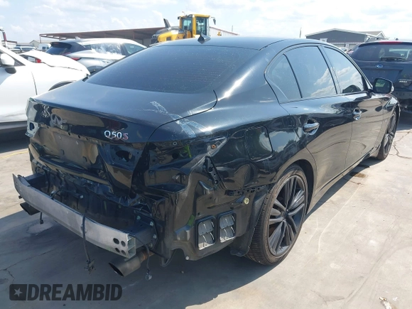 2014 Infiniti Q50 Sport with VIN JN1BV7AP0EM678832, listed as a IAAI auction lot 42370598 with 126,871 mi miles and . Bid and sale history available at DreamBid. Image 4.