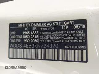 2019 Mercedes-Benz CLA 250 z VIN WDDSJ4EB3KN724820, wystawiony jako IAAI lot #42201889 z przebiegiem Nie podano mil oraz . Historia ofert i sprzedaży dostępna na DreamBid. Obrazek 9.