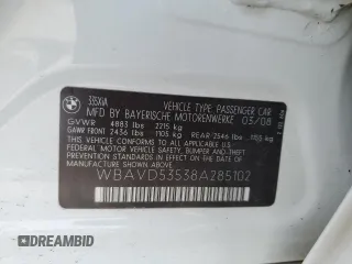 2008 BMW 3 Series 335xi with VIN WBAVD53538A285102, listed as a Copart auction lot 47385935 with 117,640 mi miles and Salvage Title. Bid and sale history available at carsss.com. Image 12.