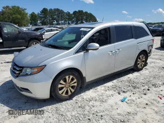 2014 Honda Odyssey EX-L with VIN 5FNRL5H67EB016029, listed as a Copart auction lot 57834965 with 139,050 mi miles and Salvage title. Bid and sale history available at DreamBid. Image 1.