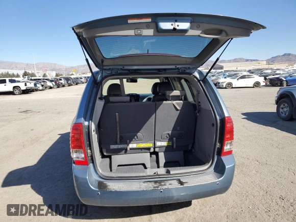 2011 Kia Sedona EX with VIN KNDMH4C79B6377419, listed as a Copart auction lot 46674335 with 159,436 mi miles and Salvage Title. Bid and sale history available at carsss.com. Image 6.
