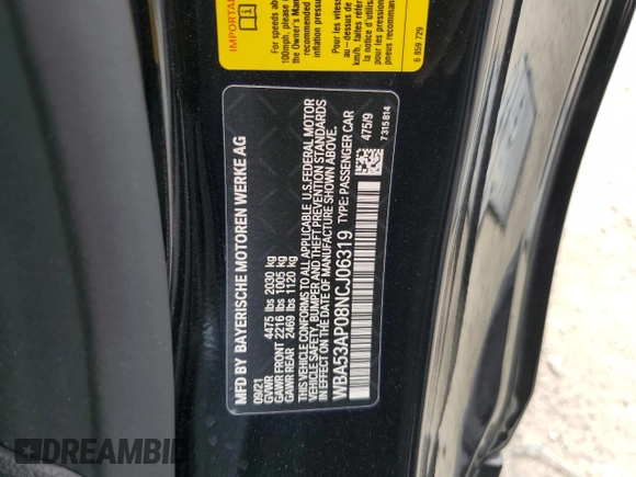 2022 BMW 4 Series 430i z VIN WBA53AP08NCJ06319, wystawiony jako Copart lot #66679104 z przebiegiem 17 935 mil mil oraz . Historia ofert i sprzedaży dostępna na DreamBid. Obrazek 12.