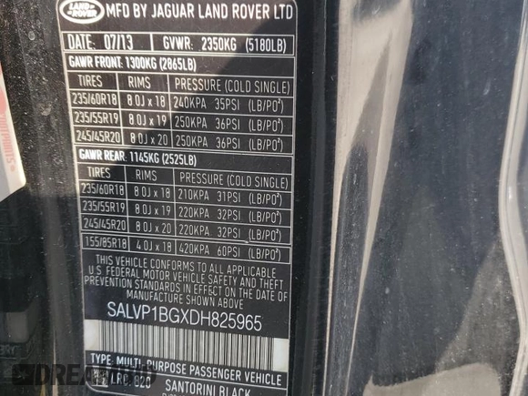 2013 Land Rover Range Rover Evoque Pure Plus with VIN SALVP1BGXDH825965, listed as a Copart auction lot 60289805 with 131,856 mi miles and Clean title. Bid and sale history available at DreamBid. Image 13.