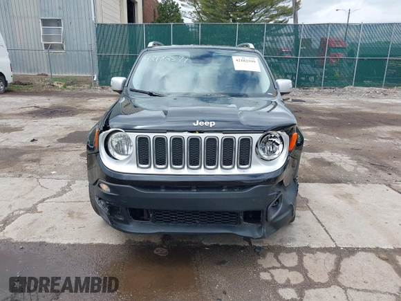 2015 Jeep Renegade Limited with VIN ZACCJADT3FPC34091, listed as a IAAI auction lot 42182599 with 100,610 mi miles and . Bid and sale history available at DreamBid. Image 12.