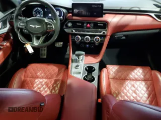 2022 Genesis G70 3.3T Launch Edition with VIN KMTG14TE4NU082195, listed as a Copart auction lot 70804084 with 48,844 mi miles and Salvage Title. Bid and sale history available at carsss.com. Image 8.