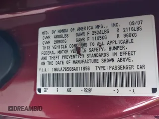 2008 Acura TL Type-S with VIN 19UUA76508A011856, listed as a IAAI auction lot 42029404 with 143,185 mi miles. Bid and sale history available at carsss.com. Image 9.