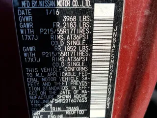 2016 Nissan Juke S z VIN JN8AF5MR2GT607653, wystawiony jako Copart lot #52260435 z przebiegiem 61 668 mil mil oraz Szkoda całkowita • Salvage title. Historia ofert i sprzedaży dostępna na DreamBid. Obrazek 12.