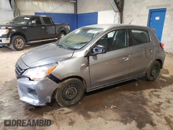 2022 Mitsubishi Mirage ES with VIN ML32AUHJXNH002912, listed as a Copart auction lot 58705215 with 55,828 mi miles and Salvage title. Bid and sale history available at DreamBid. Image 1.