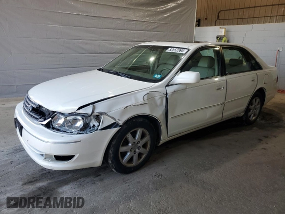 2003 Toyota Avalon XL z VIN 4T1BF28B53U321615, wystawiony jako Copart lot #52852895 z przebiegiem 218 633 mil mil oraz Szkoda całkowita • Salvage title. Historia ofert i sprzedaży dostępna na DreamBid. Obrazek 1.