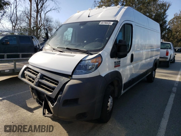 2017 Ram ProMaster Cargo with VIN 3C6TRVDG1HE506583, listed as a Copart auction lot 88796535 with Not Provided miles and Salvage Title. Bid and sale history available at carsss.com. Image 1.