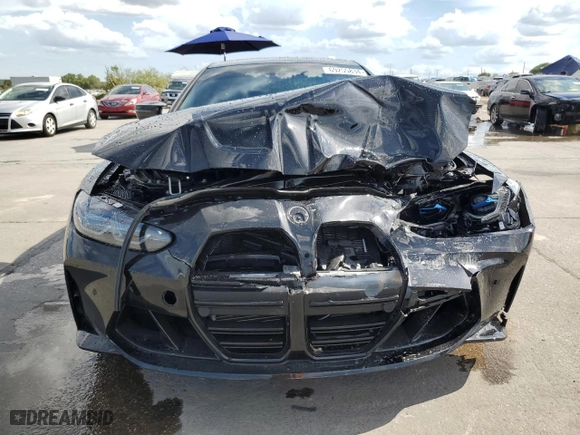 2023 BMW M4 Competition with VIN WBS33AZ05PCM90580, listed as a Copart auction lot 69255834 with 0 mi miles and Salvage Title. Bid and sale history available at carsss.com. Image 5.