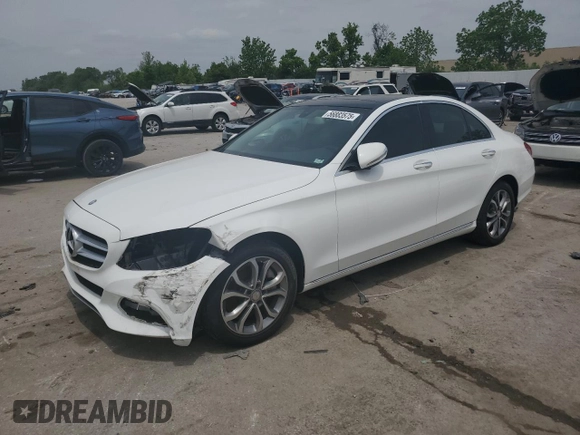 2015 Mercedes-Benz C 300 Luxury with VIN 55SWF4KB2FU093109, listed as a Copart auction lot 56883575 with 117,687 mi miles and Salvage title. Bid and sale history available at DreamBid. Image 1.