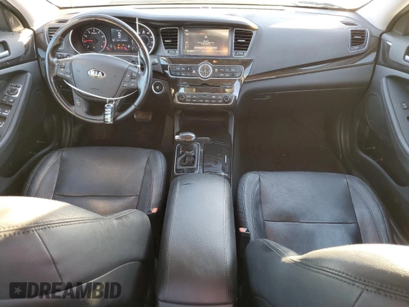 2015 Kia Cadenza Premium with VIN KNALN4D7XF5195059, listed as a Copart auction lot 75495444 with 114,742 mi miles and Salvage Title. Bid and sale history available at carsss.com. Image 8.