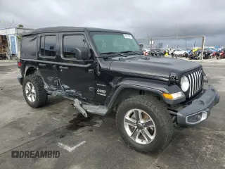 2018 Jeep Wrangler Unlimited Sahara z VIN 1C4HJXEN0JW331477, wystawiony jako Copart lot #49520785 z przebiegiem 98 413 mil mil oraz Szkoda całkowita • Salvage title. Historia ofert i sprzedaży dostępna na DreamBid. Obrazek 4.