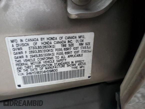 2004 Acura MDX with VIN 2HNYD18204H519600, listed as a Copart auction lot 77792274 with 214,793 mi miles and Salvage Title. Bid and sale history available at carsss.com. Image 12.
