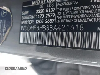 2011 Mercedes-Benz E 350 Luxury with VIN WDDHF8HB8BA421618, listed as a IAAI auction lot 40611654 with 209,449 mi miles and . Bid and sale history available at DreamBid. Image 9.