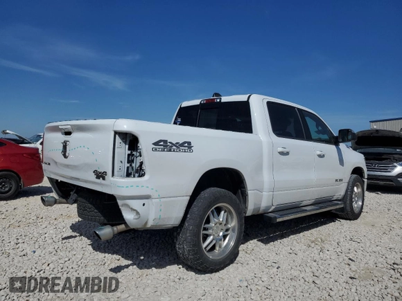 2020 Ram 1500 Big Horn with VIN 1C6SRFFM4LN204150, listed as a Copart auction lot 46865305 with 81,005 mi miles and Salvage Title. Bid and sale history available at carsss.com. Image 3.