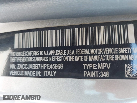 2017 Jeep Renegade Latitude z VIN ZACCJABB7HPE45968, wystawiony jako IAAI lot #42270780 z przebiegiem 99 437 mil mil oraz . Historia ofert i sprzedaży dostępna na DreamBid. Obrazek 9.