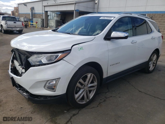 2018 Chevrolet Equinox Premier with VIN 3GNAXVEV8JL113417, listed as a Copart auction lot 49829995 with 91,537 mi miles and Salvage Title. Bid and sale history available at carsss.com. Image 1.