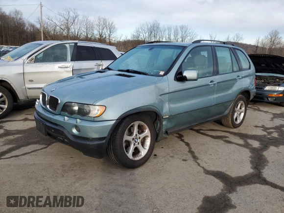 2003 BMW X5 3.0i with VIN 5UXFA53573LV74706, listed as a Copart auction lot 82641044 with 141,589 mi miles and Salvage Title. Bid and sale history available at carsss.com. Image 1.