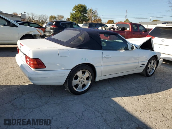 1999 Mercedes-Benz SL-Class with VIN WDBFA68F3XF183399, listed as a Copart auction lot 76908024 with 136,337 mi miles and Salvage Title. Bid and sale history available at carsss.com. Image 3.