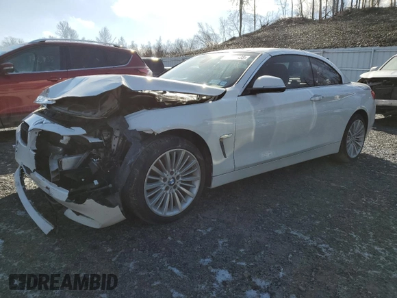 2014 BMW 4 Series 428i xDrive with VIN WBA3T1C54EPS98016, listed as a Copart auction lot 43812335 with 57,634 mi miles and Salvage Title. Bid and sale history available at carsss.com. Image 1.