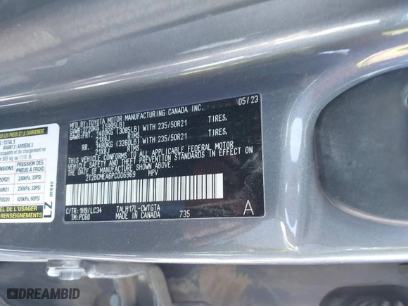 2023 Lexus RX with VIN 2T2BCMEA6PC006969, listed as a IAAI auction lot 40154592 with 1 miles. Bid and sale history available at carsss.com. Image 9.