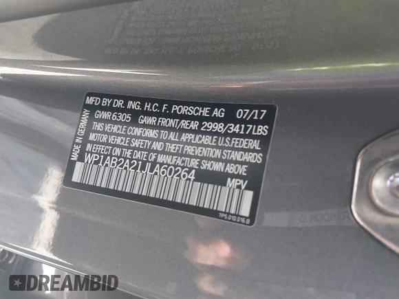 2018 Porsche Cayenne S z VIN WP1AB2A21JLA60264, wystawiony jako IAAI lot #42028716 z przebiegiem 66 479 mil mil oraz . Historia ofert i sprzedaży dostępna na DreamBid. Obrazek 9.