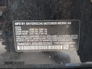 2020 BMW 3 Series 330i with VIN 3MW5R1J05L8B30265, listed as a IAAI auction lot 42053848 with 32,403 mi miles and . Bid and sale history available at DreamBid. Image 9.