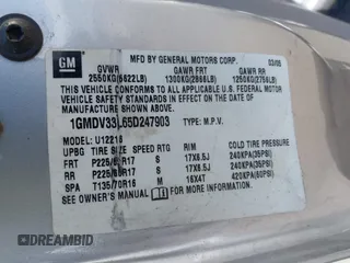 2005 Pontiac Montana 1SB with VIN 1GMDV33L65D247903, listed as a IAAI auction lot 42179568 with 67,868 mi miles and . Bid and sale history available at DreamBid. Image 9.