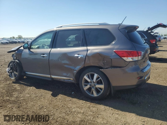 2014 Nissan Pathfinder Platinum with VIN 5N1AR2MM0EC708740, listed as a Copart auction lot 58331805 with Not provided miles and Salvage title. Bid and sale history available at DreamBid. Image 2.