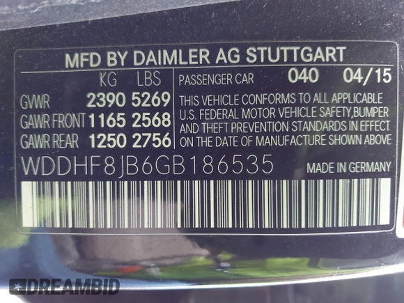 2016 Mercedes-Benz E-Class E 350 Luxury with VIN WDDHF8JB6GB186535, listed as a IAAI auction lot 41883817 with 116,342 mi miles. Bid and sale history available at carsss.com. Image 9.