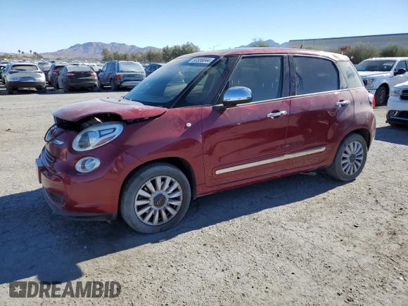 2014 FIAT 500L Lounge with VIN ZFBCFACH6EZ029883, listed as a Copart auction lot 80558044 with 116,997 mi miles and Salvage Title. Bid and sale history available at carsss.com. Image 1.