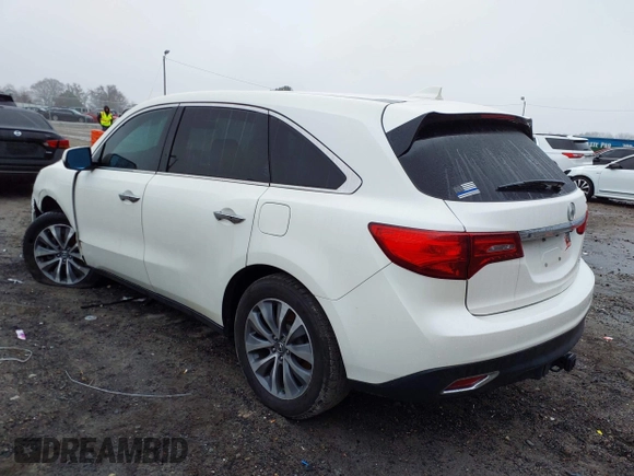 2016 Acura MDX w/Tech with VIN 5FRYD3H49GB008253, listed as a IAAI auction lot 41564115 with 127,500 mi miles. Bid and sale history available at carsss.com. Image 3.