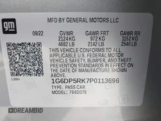 2023 Cadillac CT5 Sport z VIN 1G6DP5RK7P0113696, wystawiony jako IAAI lot #41904906 z przebiegiem 89 191 mil mil oraz . Historia ofert i sprzedaży dostępna na DreamBid. Obrazek 9.