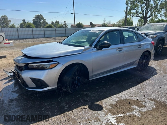 2022 Honda Civic Sport with VIN 2HGFE2F52NH598767, listed as a Copart auction lot 52771165 with 52,463 mi miles and Non Repairable. Bid and sale history available at carsss.com. Image 1.