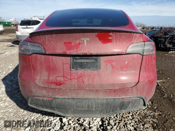 2021 Tesla Model Y Performance with VIN 5YJYGDEF5MF297938, listed as a Copart auction lot 46754415 with Not Provided miles and Salvage Title. Bid and sale history available at DreamBid. Image 6.